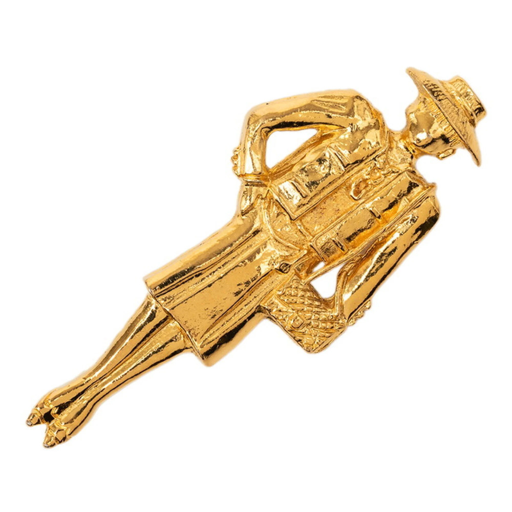 CHANEL Authentic Gold Brooch